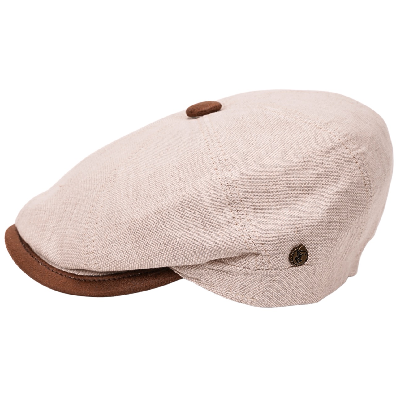 Leinen Newsboy Cap Bessana natur - Made in Italy