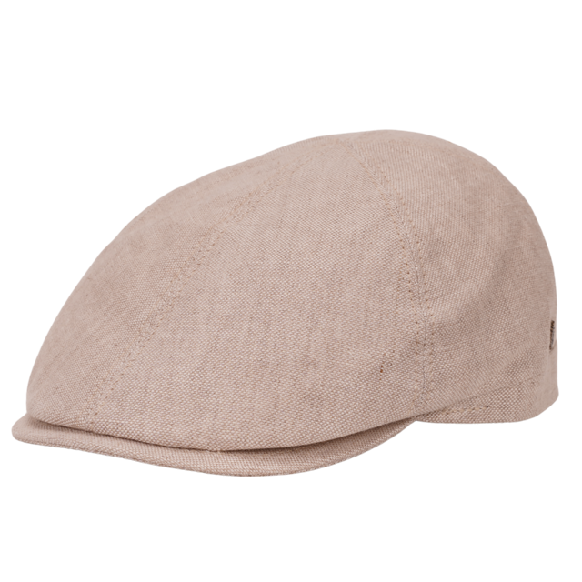 Leinen Schiebermütze Flatcap beige - Made in Italy