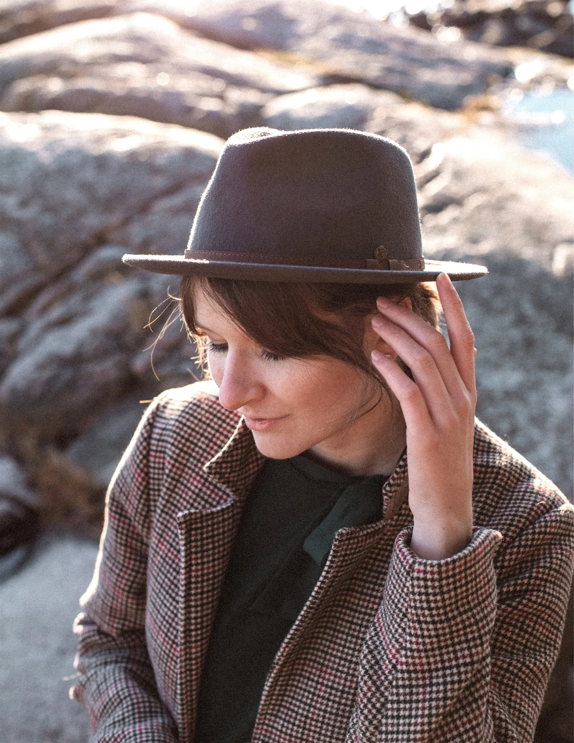 Fedora Filzhut Mantua grau-stahlblau