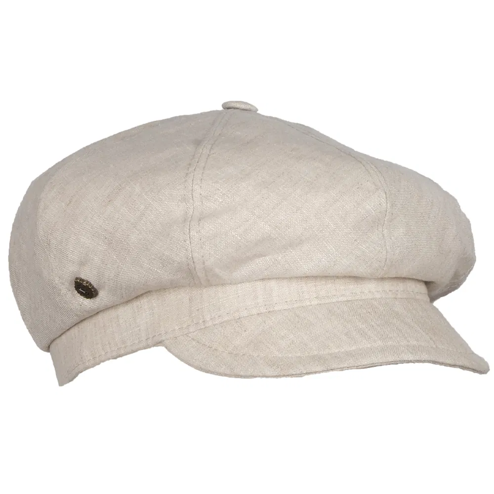 Damen Leinen Ballonmütze Pisa beige