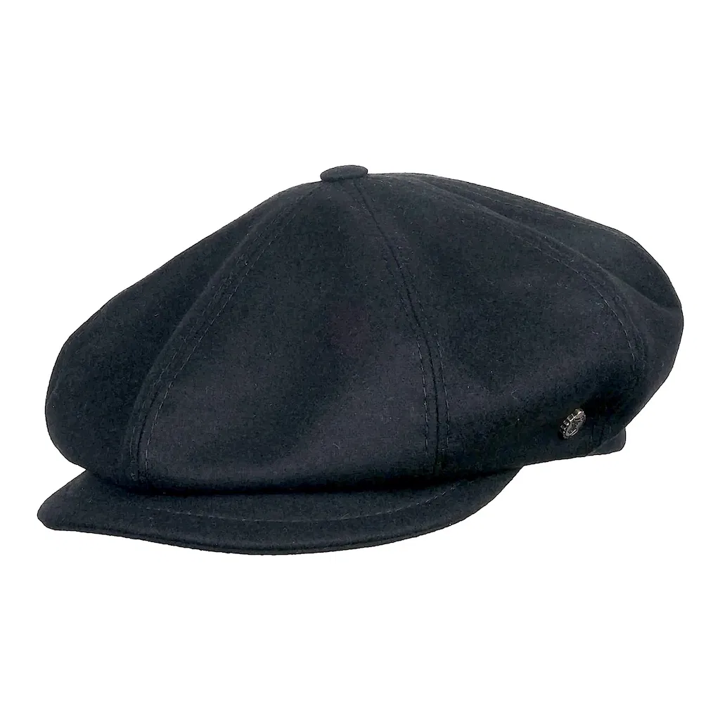 Bakerboy Schiebermütze Merino Premium Wool Handmade schwarz