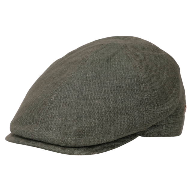 Leinen Schiebermütze Flatcap grün - Made in Italy