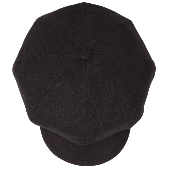 Damen Leinen Ballonmütze Pisa schwarz