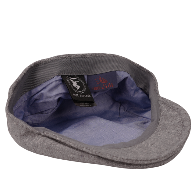 Seidenmütze Premium Newsboy Cap grau - Handmade in Italy
