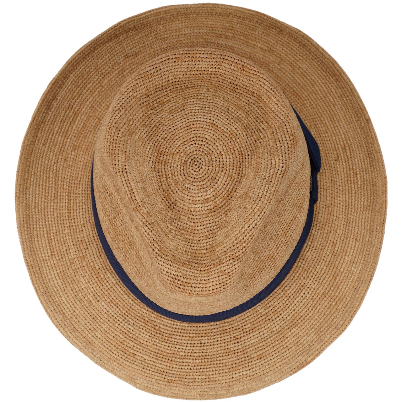 Fedora Sommerhut Raffia Stroh natur-marine