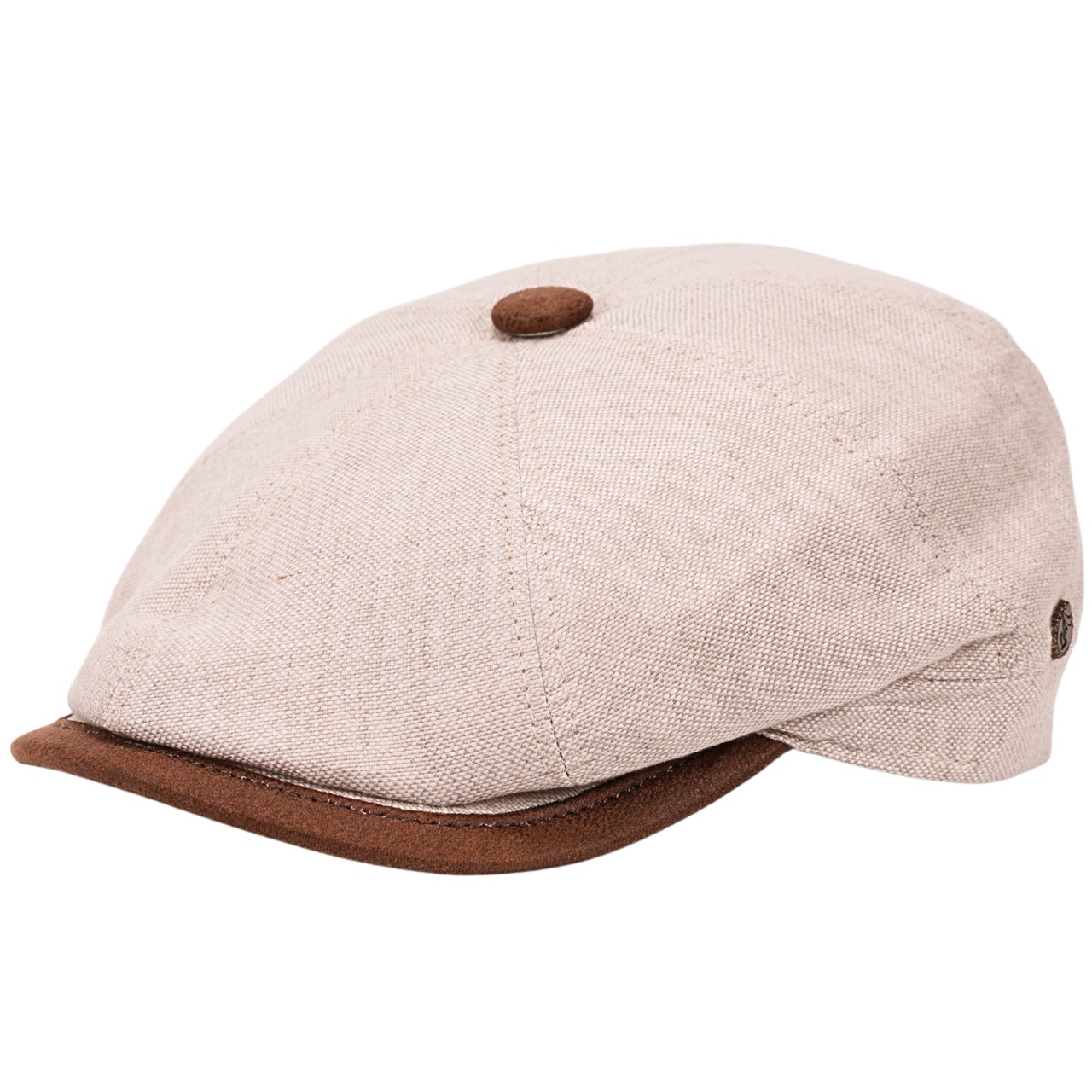Leinen Newsboy Cap Bessana natur - Made in Italy