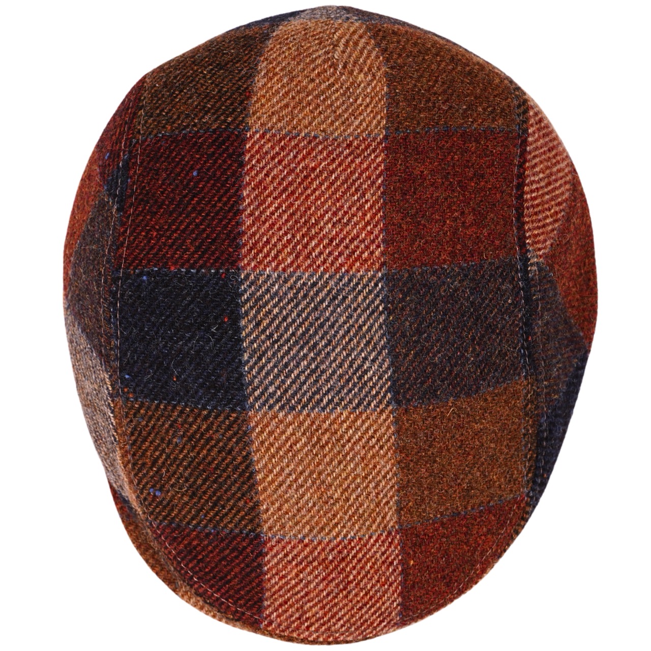 Faustmann Flatcap Schurwolle rost-karo