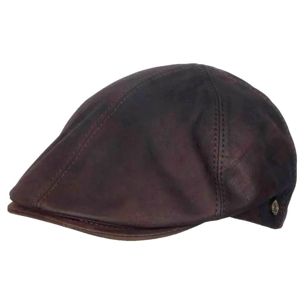 Ledermütze Lombardo Handmade dunkelbraun