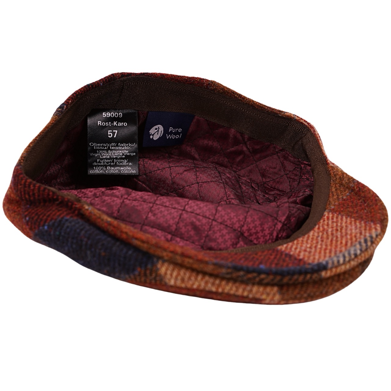 Faustmann Flatcap Schurwolle rost-karo