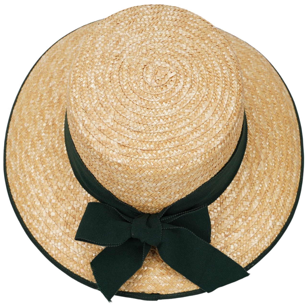 Faustmann Damen Borten Strohhut natur grün - Made in Italy