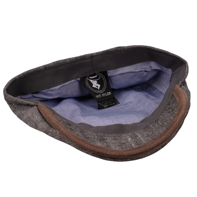 Leinen Schiebermütze Vittorio blaugrau - Made in Italy