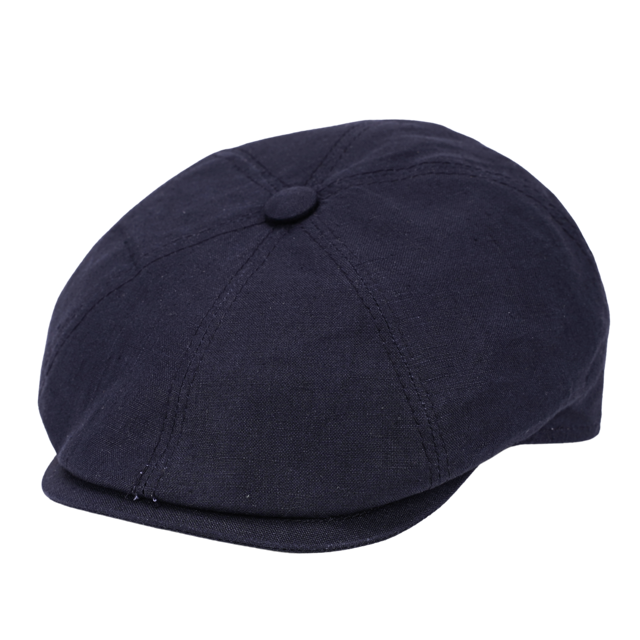 Leinen Newsboy Schiebermütze Amalfi navyblau