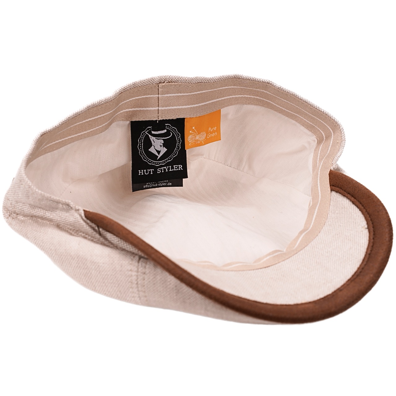 Leinen Newsboy Cap Bessana natur - Made in Italy
