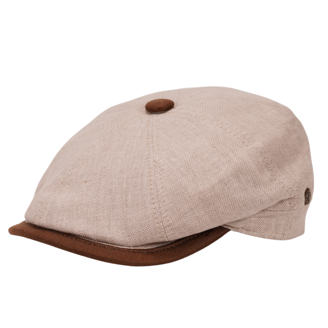 Leinen Newsboy Cap Bessana natur - Made in Italy