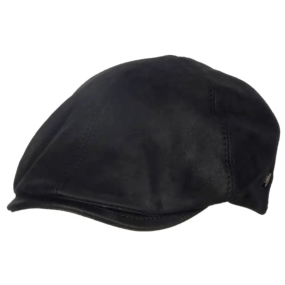 Ledermütze Lombardo Handmade schwarz