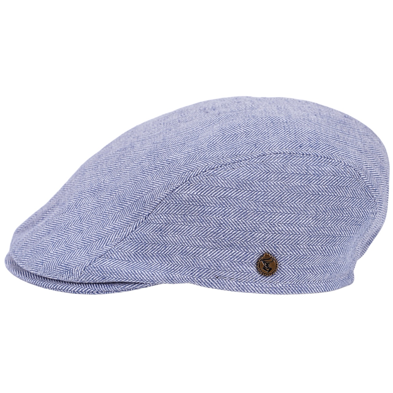 Leinen Premium Schiebermütze blau - Made in Italy