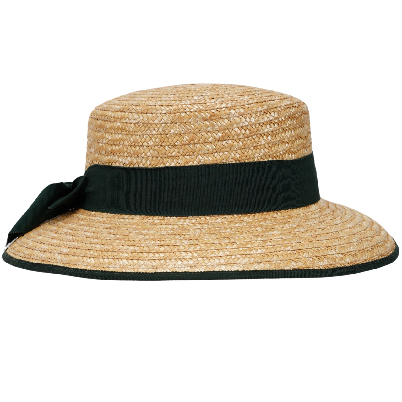 Faustmann Damen Borten Strohhut natur grün - Made in Italy