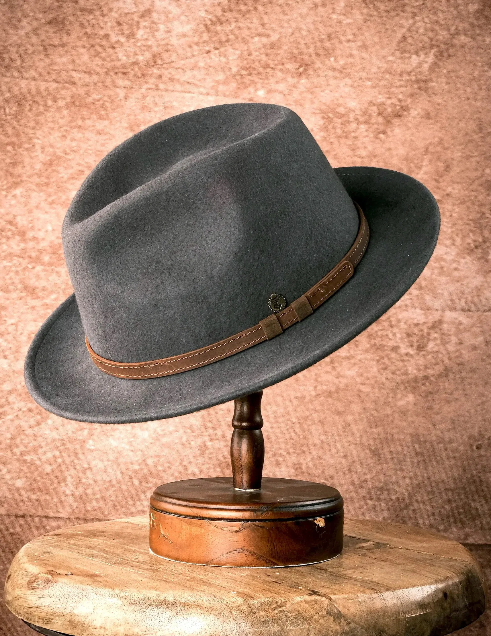 Fedora Filzhut Mantua grau-stahlblau
