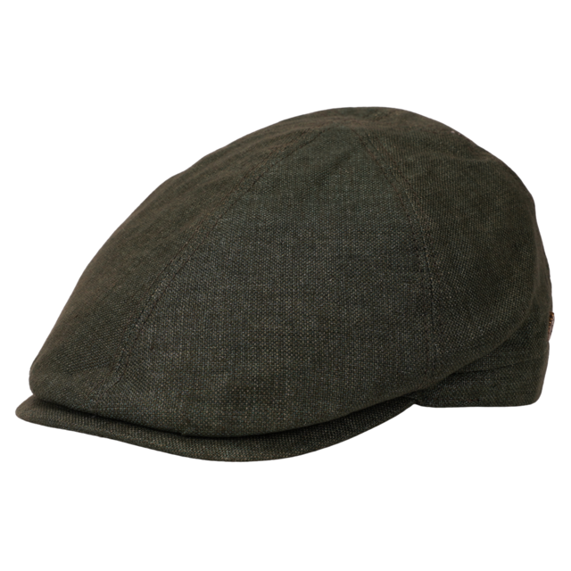 Leinen Schiebermütze Flatcap grün - Made in Italy