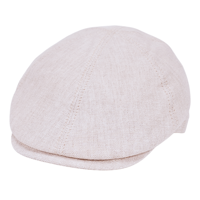 Leinen Schiebermütze Flatcap beige - Made in Italy