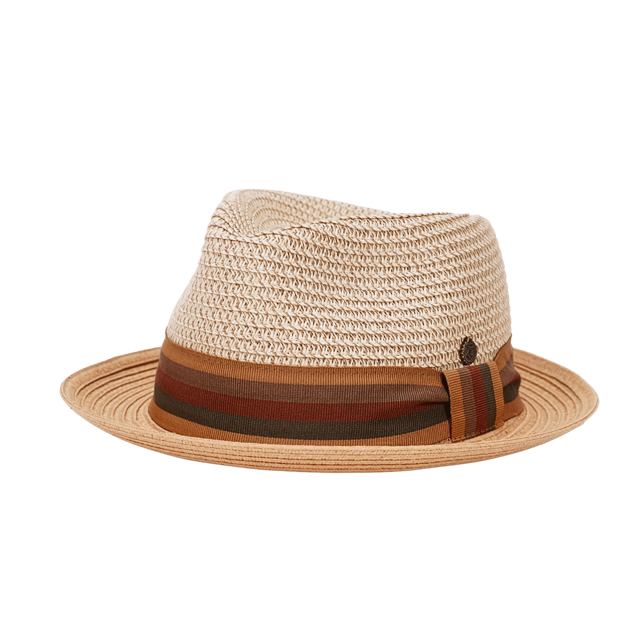 Strohhut Player Porkpie Made in Italy natur