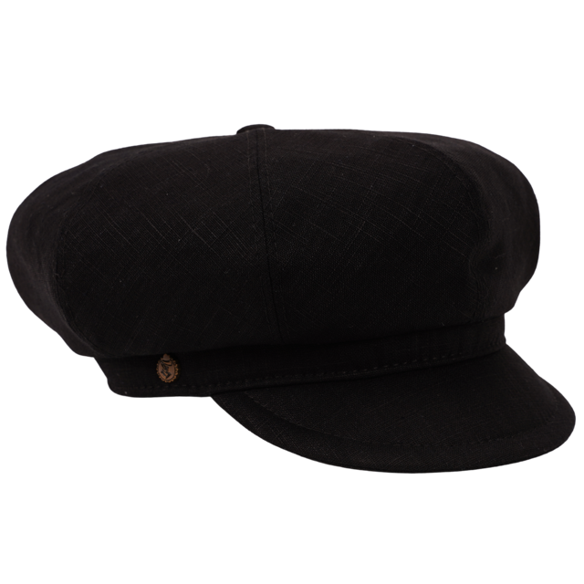 Damen Leinen Ballonmütze Pisa schwarz