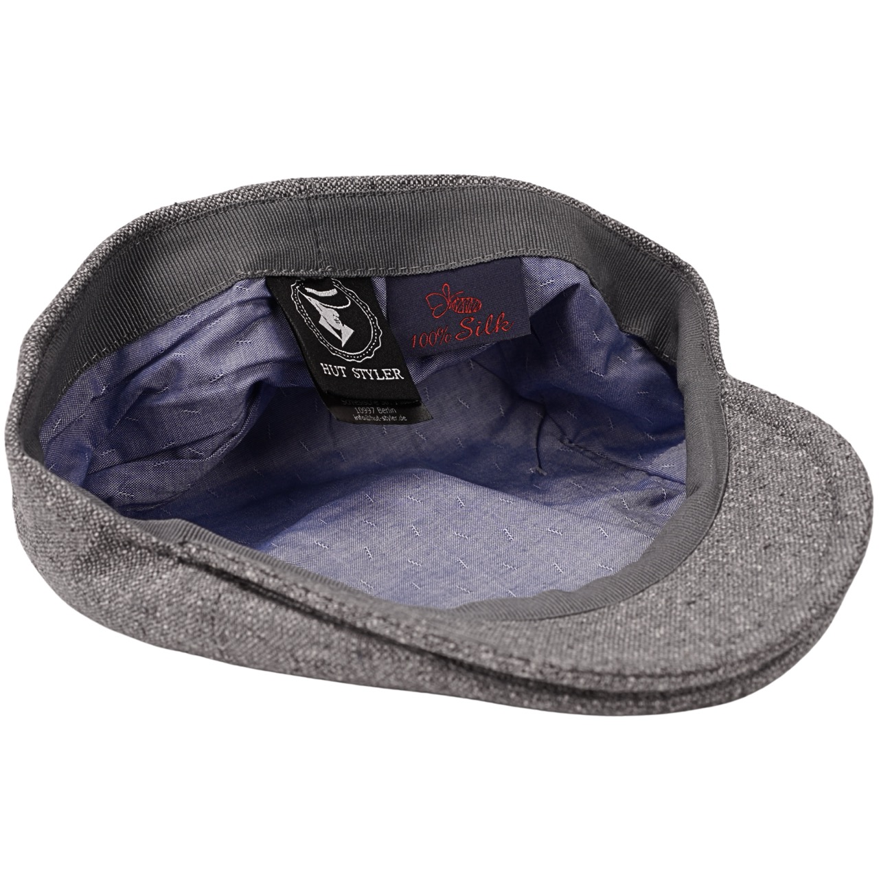 Seidenmütze Premium Newsboy Cap grau - Handmade in Italy