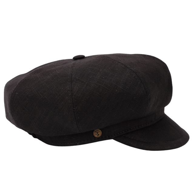 Damen Leinen Ballonmütze Pisa schwarz