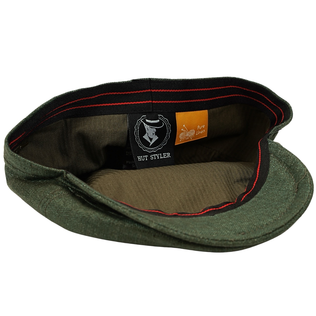 Leinen Schiebermütze Flatcap grün - Made in Italy
